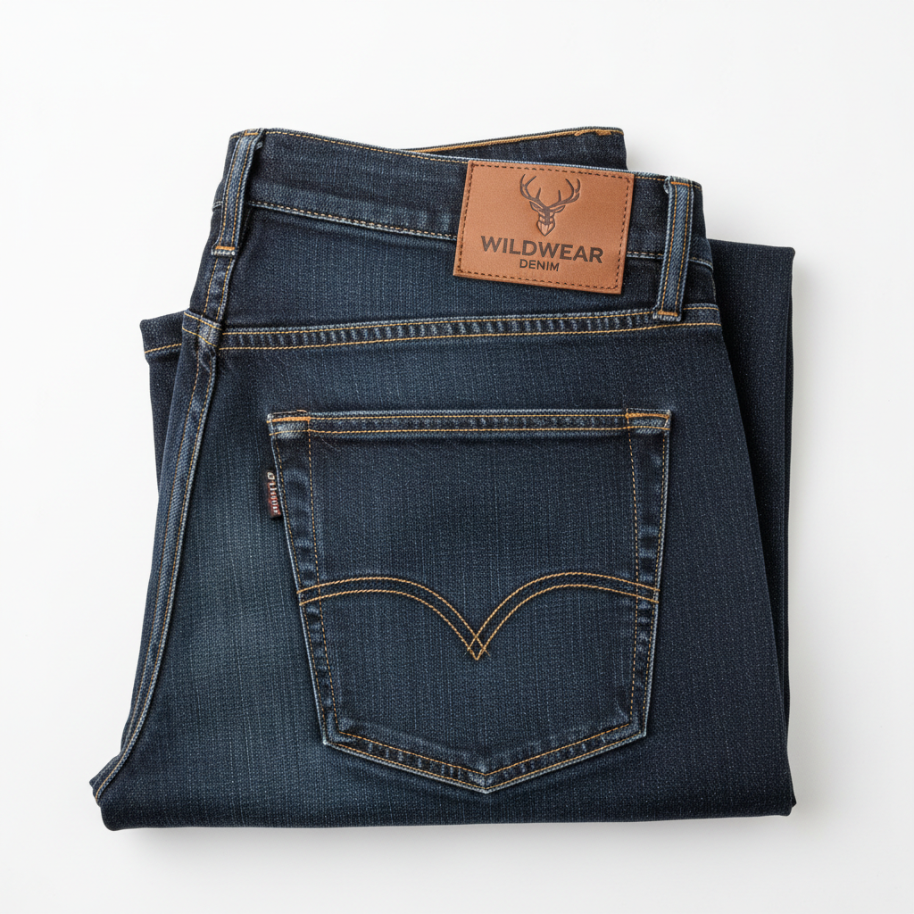 Denim Jean Trouser flat lay product photo