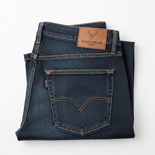 Denim Jean Trouser flat lay product photo